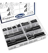Eoppen 370Pcs SAE Roll Pin Assortment Set - Slotted Spring Pins Steel Split Expansion Pin 10 Size...