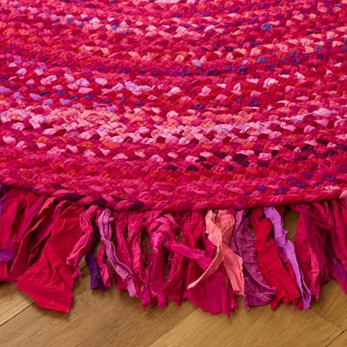 Tapete oval tejido SAFAVIEH 3' x 5' rosa fucsia miniatura 4