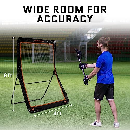 ACELETIQS 4x6 Feet Lacrosse Rebounder for Backyard - Bonus Carry Bag Included