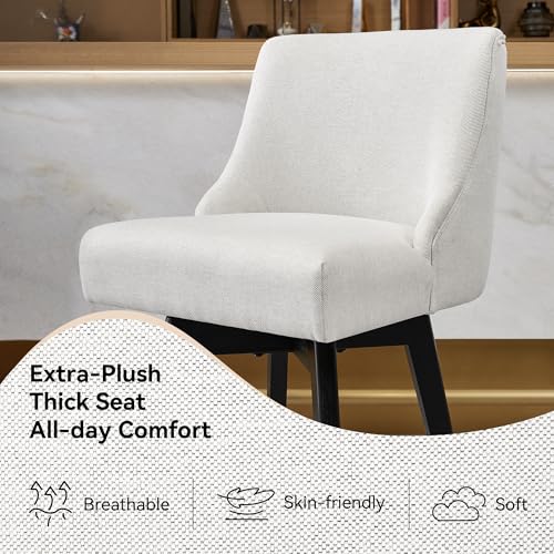Image of 26 inch Counter Height Swivel Bar Stools, Set of 4, Cream