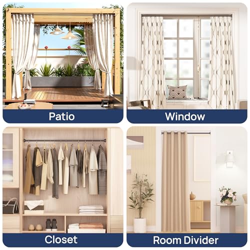 Image of ENJOYBASICS 2 Pack Tension Curtain Rod, 32-78 inch Adjustable, Stable, Bronze | Secure Hold with Strong Spring & Non-Slip Ends, No-Drill, No Tools, Sag-Resistant, Waterproof, Fits Windows, Showers & Closet