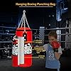 Punching-Bag-for-Age-4-15-Kids-youth-Unfilled-Hanging-Boxing-Bags-Boxing-Set-with-Gloves-Chain-boxing-gear-Workout-Equipment-punching-dummy-Training-Fitness-for-Hanging-Stand-80-lbs-to-110-lbs-outside Kids Punching Bag Set Gloves Included Chain and Hook Included, Training in Martial Arts / Boxing, Kids Punching Bag for Ages 5 - 12, Premium PU Leather for Indoor Use Filling Not Included