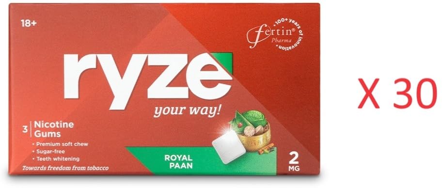 RYZE Nicotine Gum 2mg | Royal Paan | Soft Chew| Aids in Quitting Smoking & Chewing | Smoking Cessation | 3 gums | Single Pack x Pack of 30 (B0D2D739G2) Amazon Price History, Amazon Price Tracker