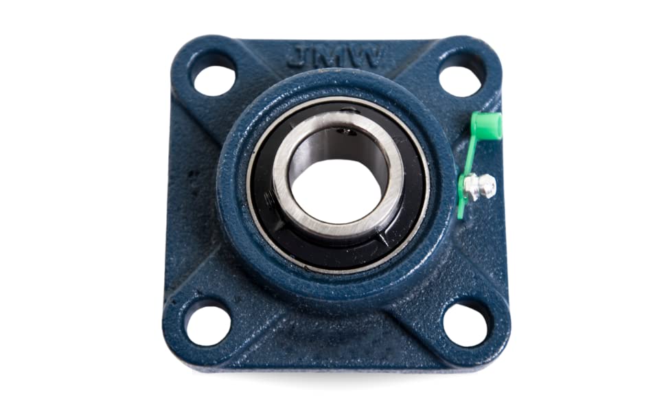 Image of Jeremywell UCF205-16 Pillow Block Bearing (2 Pack), 1 inch Bore, 4-Bolt Flange Mounted, Solid Base, Self-Alignment, Square