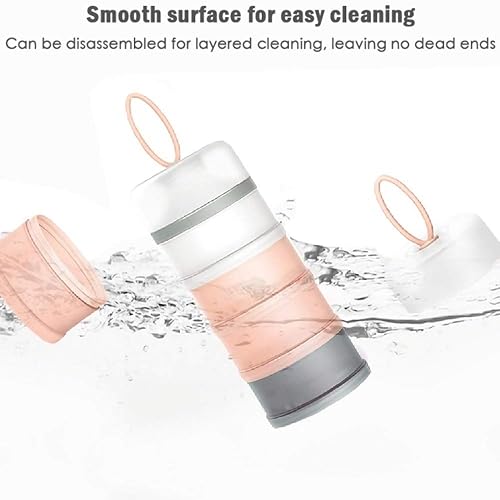 Miniatura 4 de Contenedor de almacenamiento de aperitivos de 4 piezas, sin derrames, portátil y apilable, contenedor de viaje para proteínas en polvo, fórmula