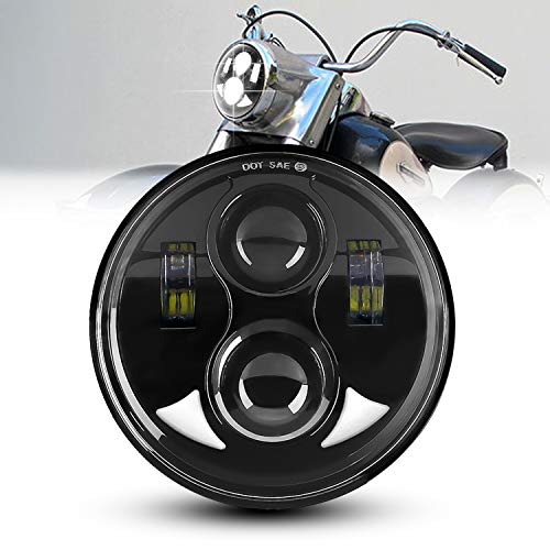 Faro de la Motocicleta, AAIWA 5.75 Pulgadas 45W LED Faro Redondo con DRL Faro Proyector luz de Conducción para Moto