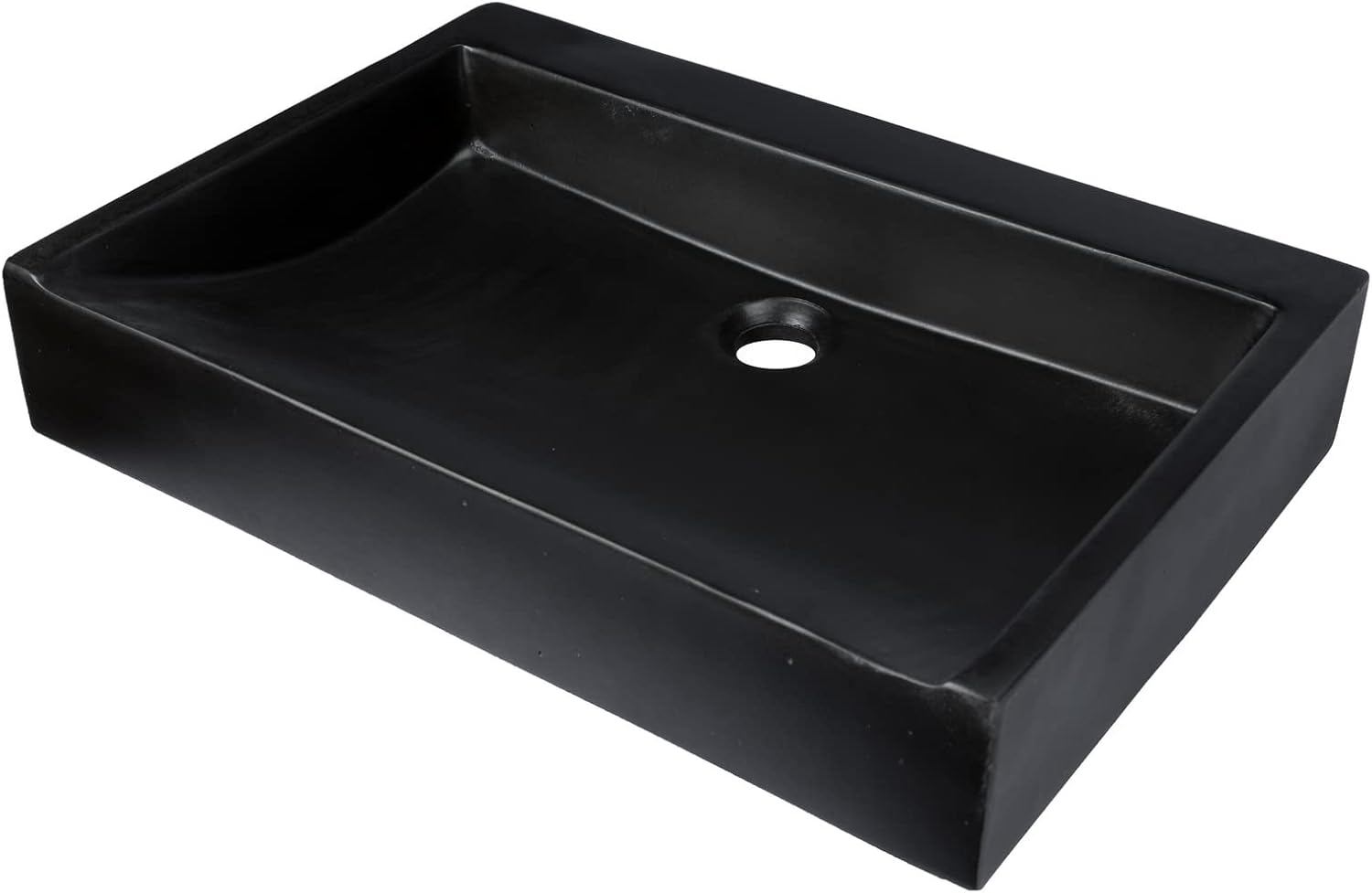 Eden Bath Sloped Rectangular Vessel Sink, Charcoal Concrete - Stylish Bathroom Sink
