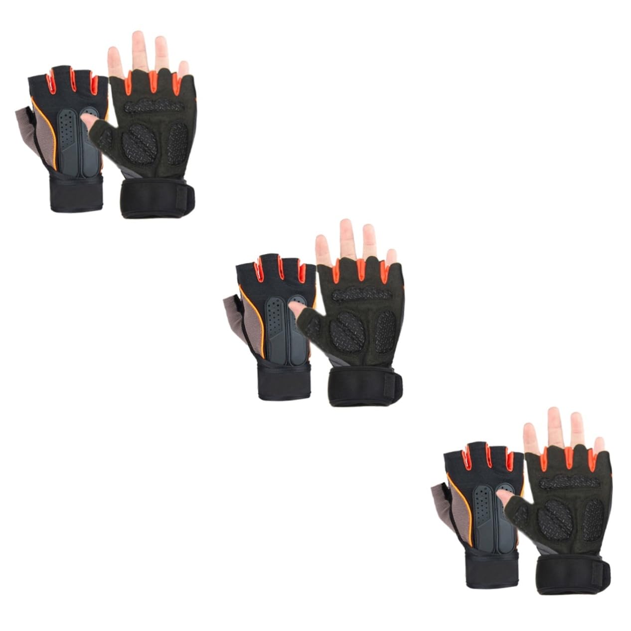 3 Paia Guanti da Allenamento Guanti da Allenamento per Uomo Guanti da Esercizio r Uomo Guanti da Ciclismo Mezzi Guanti per Sollevamento Pesi Guanti da Uomo con Manubri Fitness Personalizzati