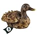 VERDOBA Gartendekoration Ente aus Kunstharz handbemalt - Gartenfiguren für außen & Wintergarten Dekoration - Garten Figur aus Kunststein, Kunstharz - Teich Dekoration (schwimmende Ente, braun)