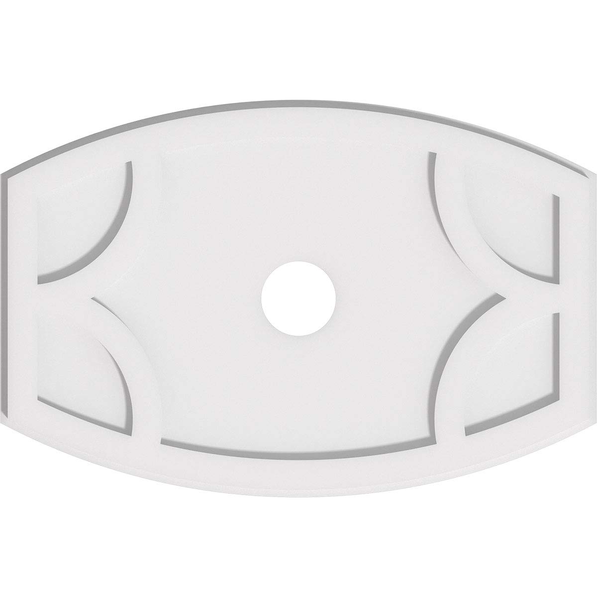 Ekena Millwork CMP24X16KY-03000 Kailey Architectural Grade PVC Contemporary Urethane Ceiling Medallions 24"W x 16"H x 3"ID x 13"C x 1"P
