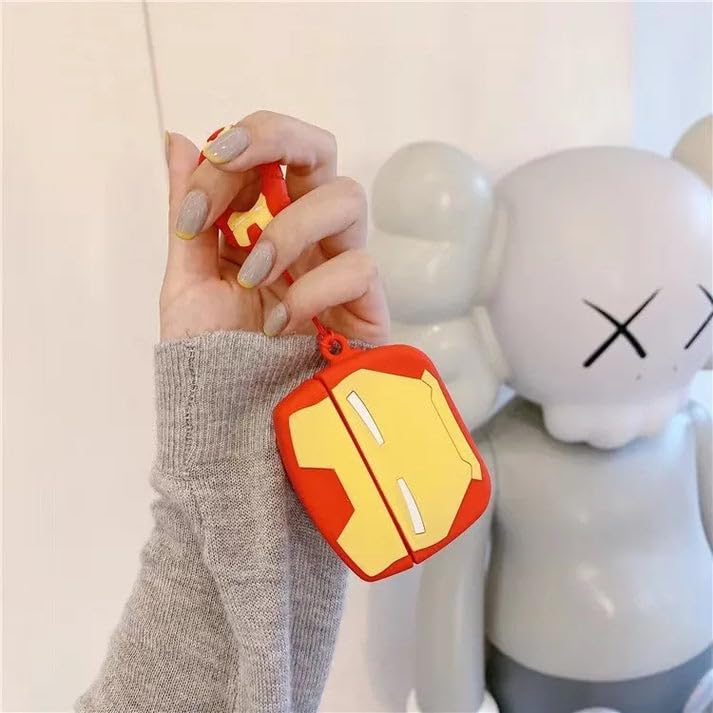 Image of Cartoon Silicone Case Compatible with Apple AirPods Pro 2 Case Cover - Cute 3D Shockproof 360 Protective Skin Cover with Keychain | AirPods Pro 2nd Gen Case (Iron-Man)
