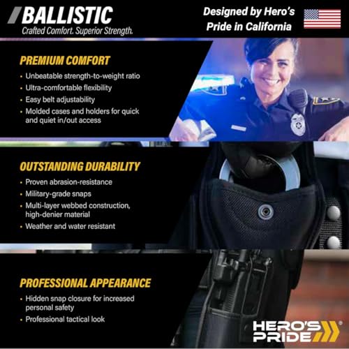 Hero's Pride 2.25" Duty Belt, Ballistic Rigid Extreme Nylon EDC Belt, Quick Release Belt Buckle, Tactical CCW Gun Belt4