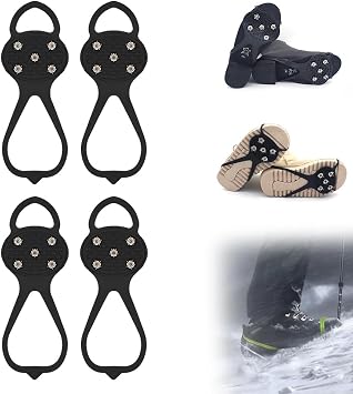Universal Non-Slip Gripper Spikes, 2026 New 5-Claw Non Slip Ice Cleats for Shoes Boots, Ice Traction Cleats for Walking Hiking Climbing Fishing