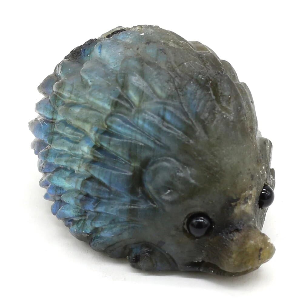 Amazon.co.jp: 天然水晶かわいい動物彫刻ハリネズミ像ローズクォーツ虎
