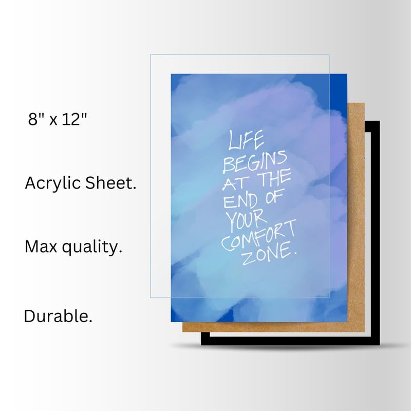 Image of Wall Framed Posters | 8x12 inch size | Motivational Quotes Posters |Motivational Photo Frame - inchLife Begins at the End of Your Comfort Zone inch - Inspirational Wall Decor for Office, Home, or Study Room