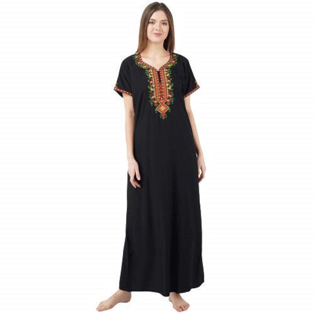 koi sleepwear Women's Cotton Blend Embroidered Maxi Nightgown-picture-37