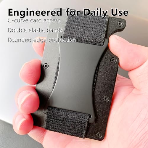 Slim Metal Wallet for Men – RFID Blocking Credit Card Holder, Minimalist Aluminum Wallet, Durable Front Pocket Wallet, Great Gift for Men4