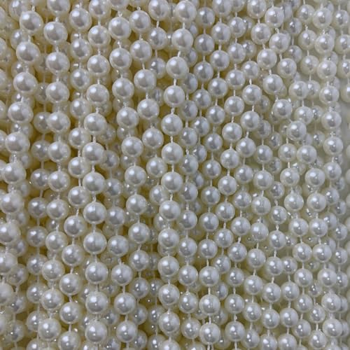 Okllen 60 Pack Long Pearl Necklace for Women, Fake Pearl Necklace Bulk, 1920s White Faux Pearl Beaded Strand Necklace for Costume Party Jewelry Wedding Bridal Shower Tea Party Birthday Decor