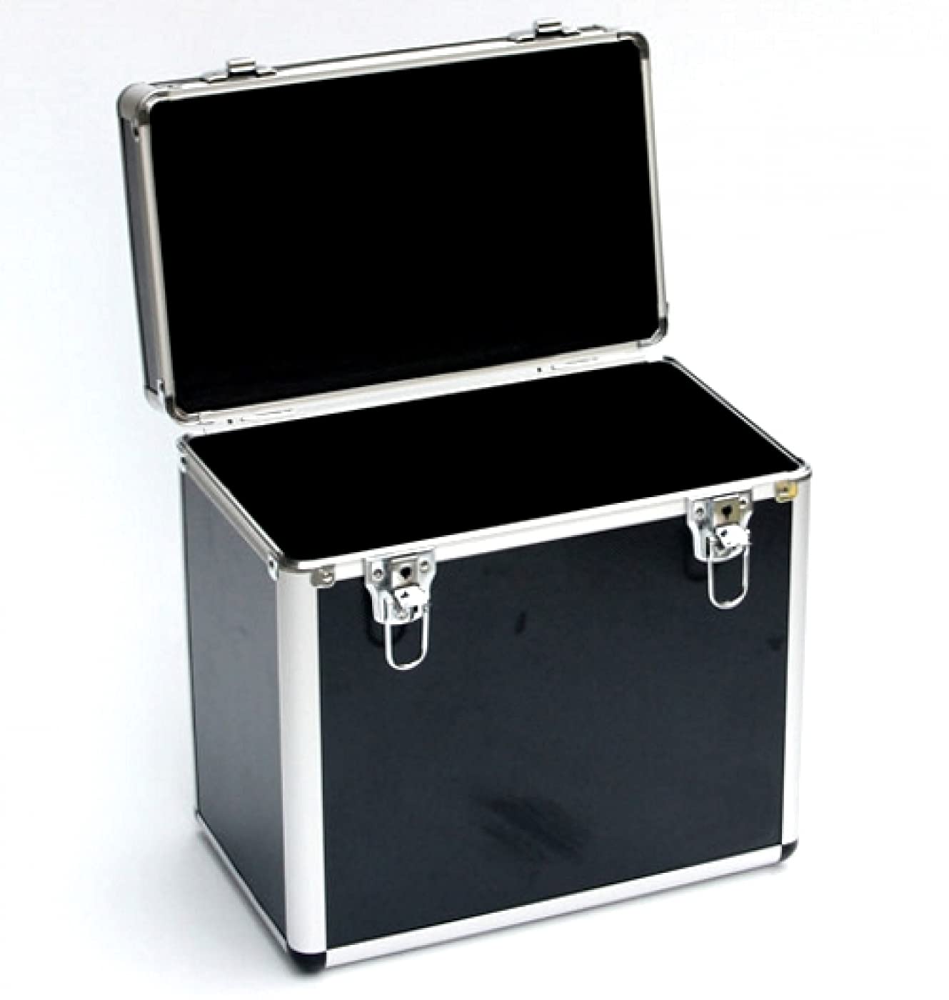 Mallette de DJ en vinyle verrouillable pour 50 disques vinyles - 34 x 21 x 34 cm - Noir