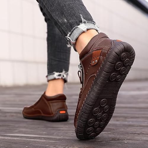 The First Young Driving Boots Men, Men’s Handmade Premium Leather Slip-On Driving Boots, Travel & Outdoor, Waterproof3