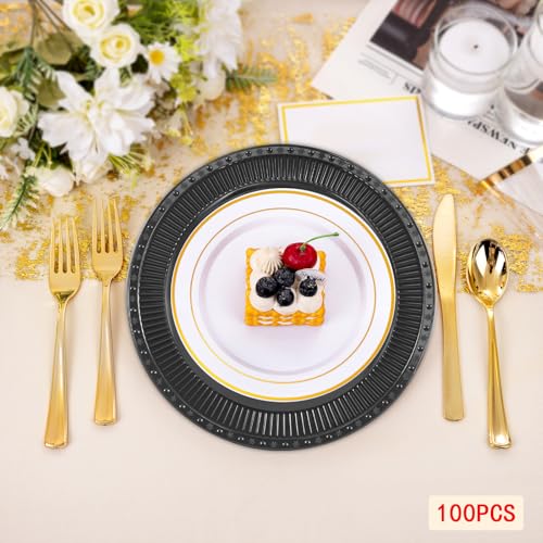 Platos Decorativos Redondos de Plástico 13 in 100 Piezas miniatura 4