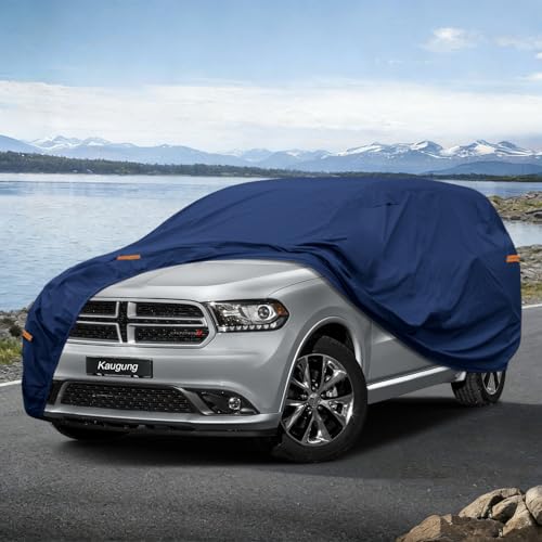 Image of Kaugung Custom Fit SUV Car Cover for Dodge Durango (2004-2026), Heavy Duty Waterproof All Weather Outdoor Protection, Breathable Full Exterior Cover with Vent, Rain Sun Snow UV Proof