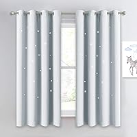 Vista 45 de NICETOWN Cortinas Opacas con Recortes de Estrellas para Dormitorio de Niños/Guardería, Cortinas de Tratamiento de Ventana con Aislamiento Térmico