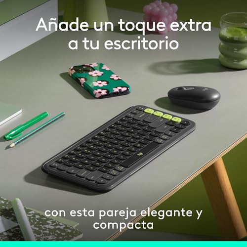 Miniatura 2 de Logitech Pop Icon Combo, combinación de Teclado y ratón Bluetooth | Escritura cómoda, teclas/botones programables, clics discretos, Easy-Switch (3 disp.), QWERTY Español - Grafito