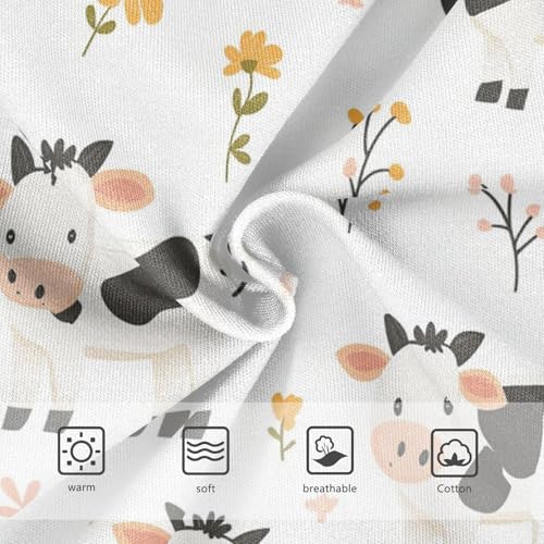 Wusikd Cartoon Cow Daisy Girls' Underwear Cotton Cute Girls Briefs Soft Toddler Underwear 2T3