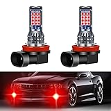 Yifengshun 2Pcs H8/H11 LED Red Fog Light Bulbs ,24LEDs High Bright 3030 Chips H11 LED Bulbs Replacment Kit,DRL Fog Lights for Car Trucks, SUVs, Vans, 12-36V