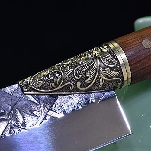 Miniatura 4 de Cuchillo de carnicero hecho a mano de 9 pulgadas forjado cuchillo de cocina con mango de palisandro de espiga completa, cuchillo fijo herramientas