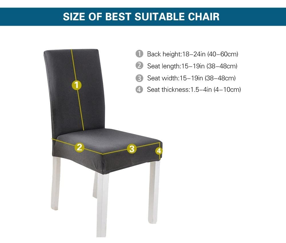 Lukzer 4PC's Red Flower Design Stretchable Dining Chair Cover | Universal Fit Removable Washable Slipcover | 140 GSM Polyester Spandex | Elastic Protective Cover for Home & Hotel Chairs (CC-014-04) 2