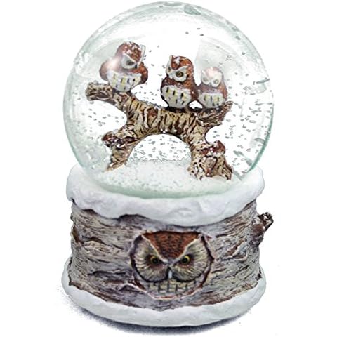 Winter Barn Owls Musical Snow Globe Cover