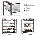 SONGMICS Shoe Rack, 5-Tier Shoe Organizer, Metal Shoe Storage for Garage, Stackable Shoe Shelf, with Adjustable Flat or Angled Shelves, 20-25 Pairs, Bronze ULMR05A