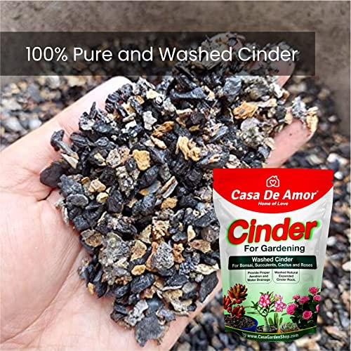 Image of Casa De Amor Cinder for Gardening, Washed, for Bonsai, Succulents, Cactus and Roses Soil Mix (Also Called Sinder) (900 gm)