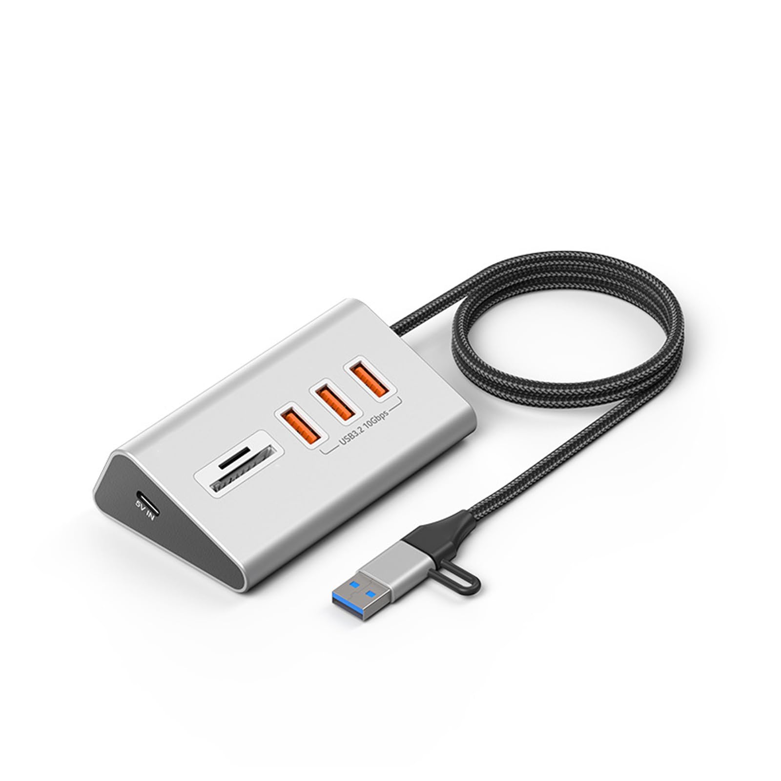 Hub USB 3.2 di tipo C ad alta velocità 10Gbps Multiport Adapter Card Reader per laptop Design in lega di alluminio Mozzi USB C Multiport in alluminio