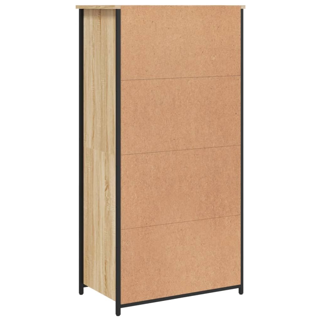 Tabla alta de alta calidad roble Sonoma 62 x 36 x 121,5 cm, material de madera con mucho espacio de almacenamiento, placa superior estable y prácticos compartimentos para puerta para salón