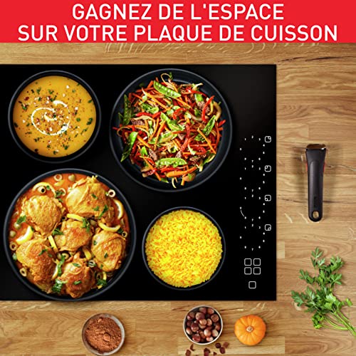 Tefal Ingenio Lot de 3 casseroles 16/18/20 cm + poignée amovible, Tous feux dont induction, Revêtement antiadhésif, Fabriqué en France, Expertise, Noir L6509503