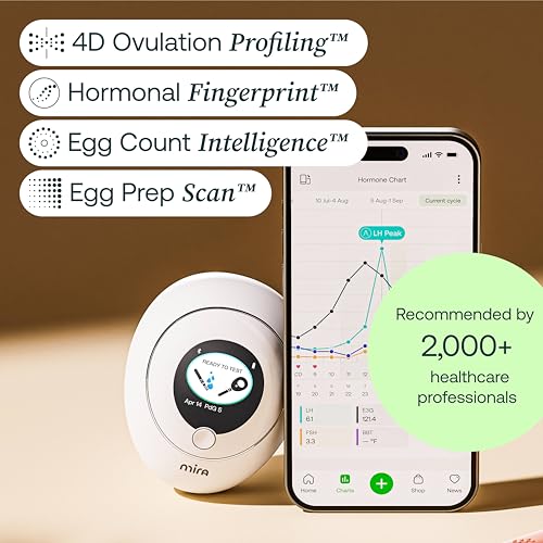 Image of Mira Ultra4 Fertility Monitor & Ovulation Test Kit, Track 4 Key Fertility Hormones LH, PdG, E3G, and FSH for Family Planning & Pregnancy, Digital Results at Home with the Analyzer + Mira App, 20 Tests