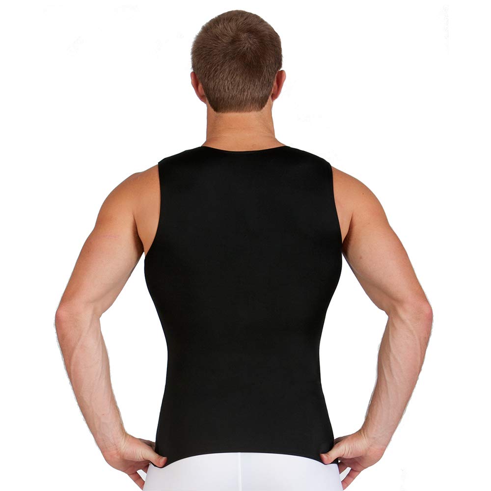 Insta Slim Camiseta de compresión sin mangas con cuello en V para hombre, camiseta interior adelgazante
