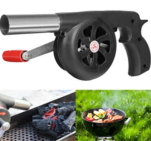 BBQ Charcoal Grill Beads Fire Starter Powerful Fan Blower Large Hand Crank
