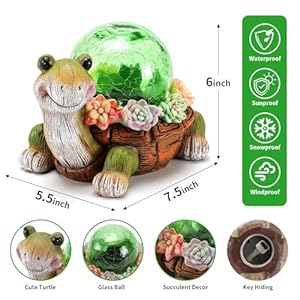 Solar Turtle Garden Statue Lights for Outdoor Decor with Cracked Glass LED Figurine Lighting Resin Succulent Tortoise Decorations Patio Lawn Yard Housewarming Mom Gifts Solar Turtle Garden Statue Lights for Outdoor Decor with Cracked Glass LED Figurine Lighting Resin Succulent Tortoise Decorations Patio Lawn Yard Housewarming Mom Gifts