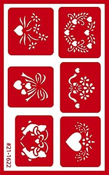 Over'N'Over Reusable Glass Etching Stencils Durable Self-Stick Designs for Glass, Mirrors, and Ceramics with Armour Etch Cream 5 x 8 Stencil Sheet - Assorted