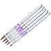 Ycyan 5Pcs Acrylic Nail Art Brush Pen Set (Size 2,4,6,8,10) Metal Handle Professional Nail Tools