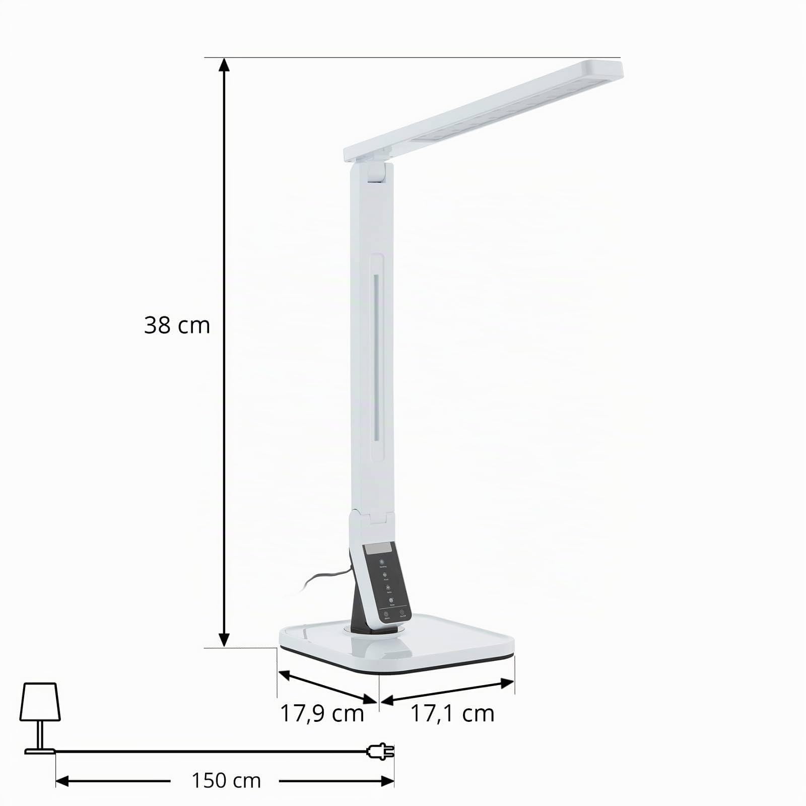 LED Lámpara de mesa 'Eleni'con dimmer táctil (Moderno) en Blanco hecho de Plástico (1 llama,) de Lindby | lámpara de mesa LED