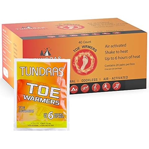 Hot Toe Foot Heat Warmers - 40 Count, Adhesive Long Lasting Air Activated Disposable Natural Heating Pads for Shoes, Boots – Odorless & Comfortable for Outdoor Work, Sports Activities Cover
