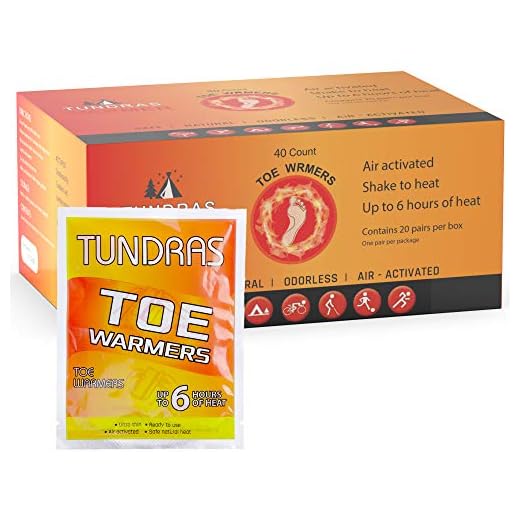 Toe Foot Hot Warmers - 40 Count, Adhesive Long Lasting Air Activated Disposable Natural Heating Pads for Shoes, Boots – Odorless & Comfortable for Outdoor Work, Sports Activities – Heats Up to 6 Hours