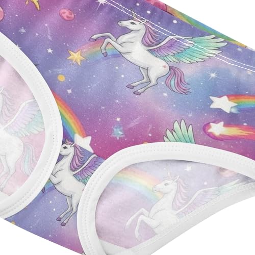 Cotton Toddler Girls Underwear Cartoon Unicorns Rainbow Universe Panties Little Girl Designer Briefs Kids Undies 2t4