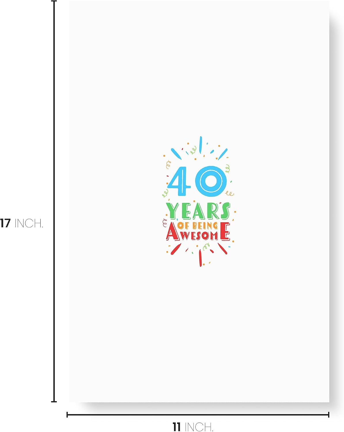 Karto 40th Birthday Signature Board - Awesome | Unframed, 11x17 in Poster Size, Party Supplies, Guest Book or Card Alternative