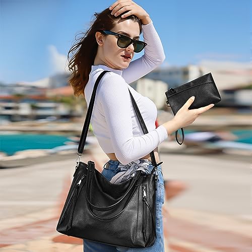 Image of UBORSE Tote Bags Women Purses and Handbags Top Handle Soft Shoulder Bag Ladies Designer Vegan Leather Satchel 2pcs Purse Set